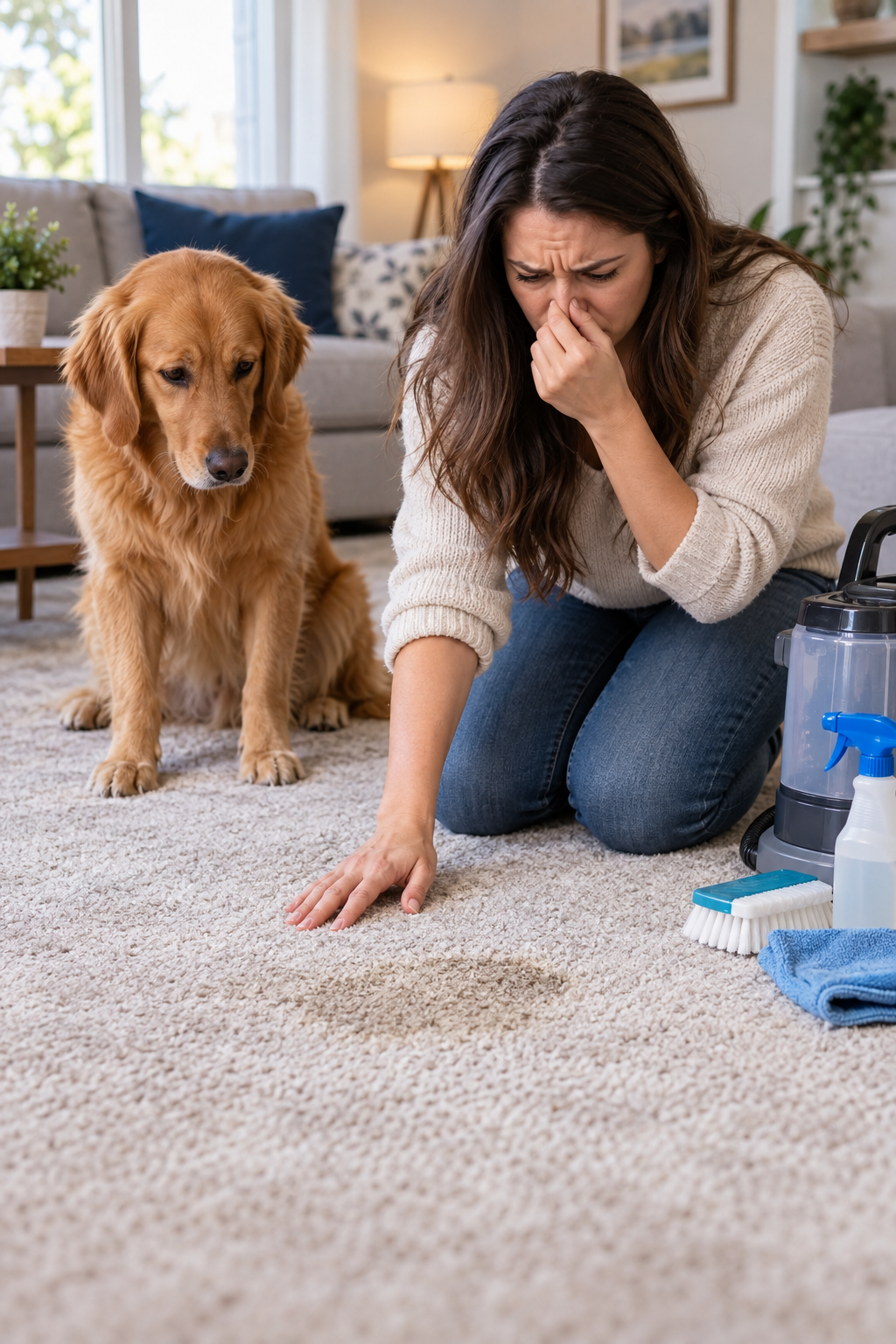 How to remove dried dog urine smell from carpet